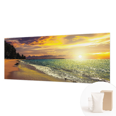 Stenska fototapeta flis z motivom plaže ob sončnem zahodu