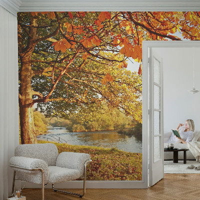 Dekorativna fototapeta z motivom jeseni ob obali