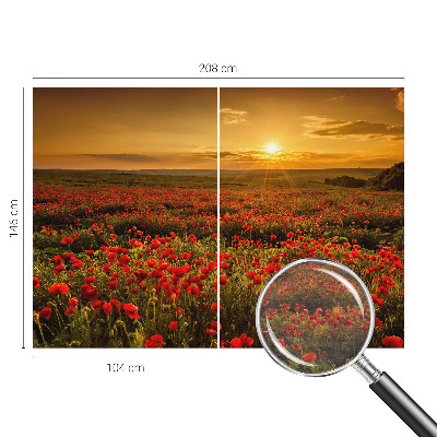 Flis fototapeta za otroško sobo z motivom makovega polja