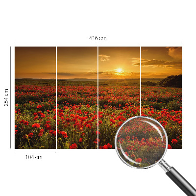 Flis fototapeta za otroško sobo z motivom makovega polja