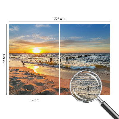 Moderna fototapeta s motivom sončnega zahoda na plaži