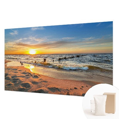 Moderna fototapeta s motivom sončnega zahoda na plaži