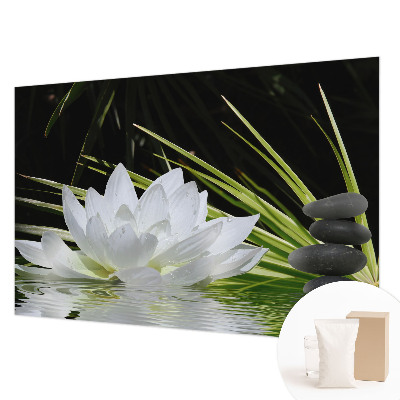 Stenska fototapeta flis z motivom meditacije z lilijami