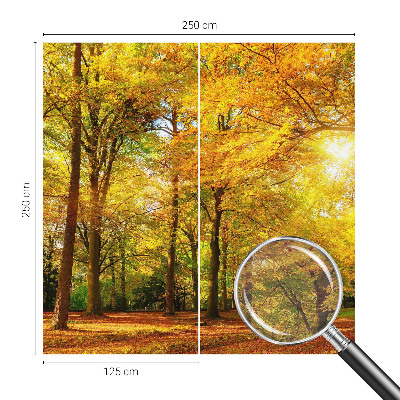 Fototapeta za dnevno sobo z motivom zlatih listov