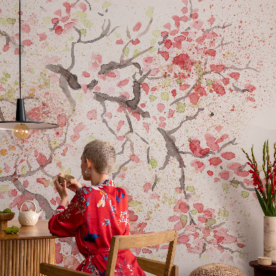 Moderna fototapeta Cvetoče veje