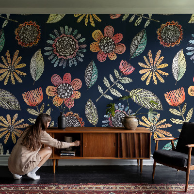 Fototapeta za spalnico Cvetlični mozaik