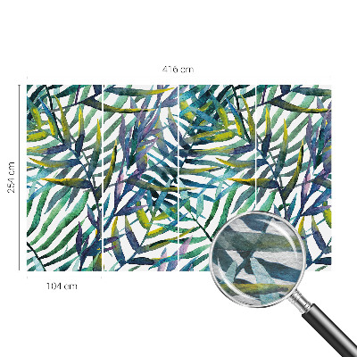 Stenska dekoracija fototapeta z motivom eksotične vegetacije