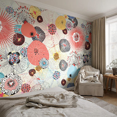 Netkana fototapeta Barvite rože