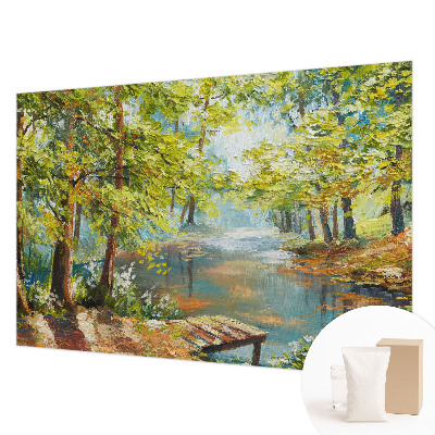 Fototapeta za dnevno sobo z motivom idiličnega jezera
