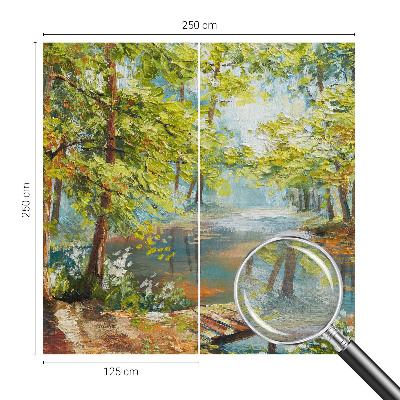 Fototapeta za dnevno sobo z motivom idiličnega jezera