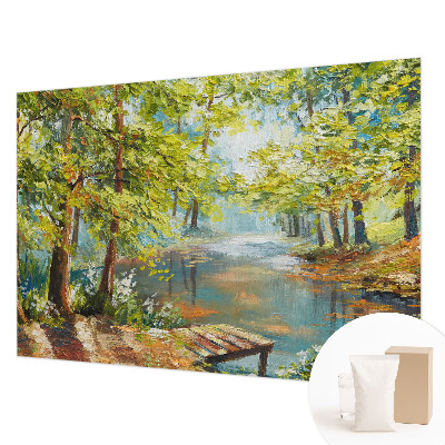 Fototapeta za dnevno sobo z motivom idiličnega jezera