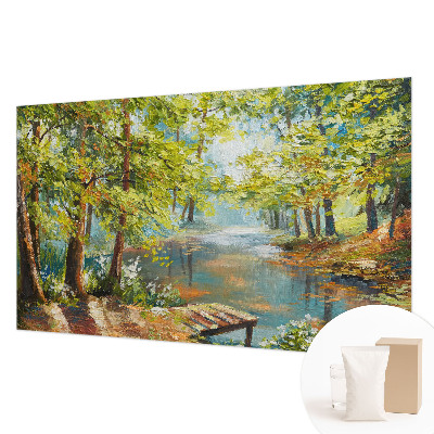 Fototapeta za dnevno sobo z motivom idiličnega jezera