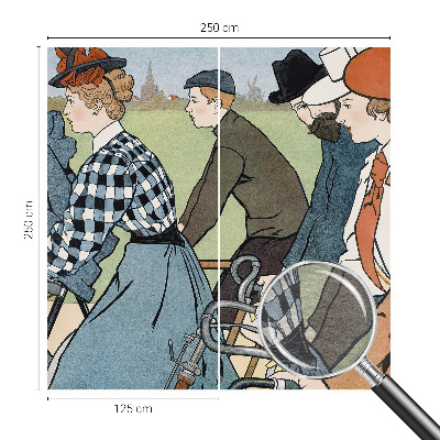 Flis fototapeta za otroško sobo Starinski kolesarji