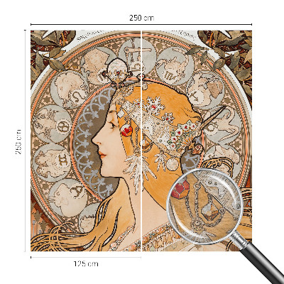 Netkana fototapeta z zodiakalnim motivom v elegantnem slogu