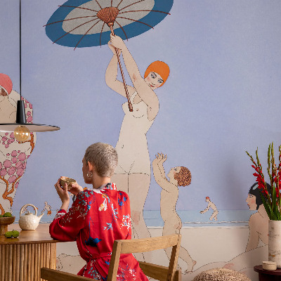 Flis fototapeta za otroško sobo z motivom retro plaže