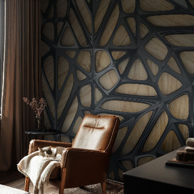 Stenska dekoracija fototapeta Lesena mreža