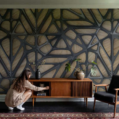 Stenska dekoracija fototapeta Lesena mreža