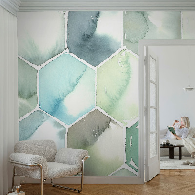 Stenska fototapeta flis Pastelni šesterokotniki