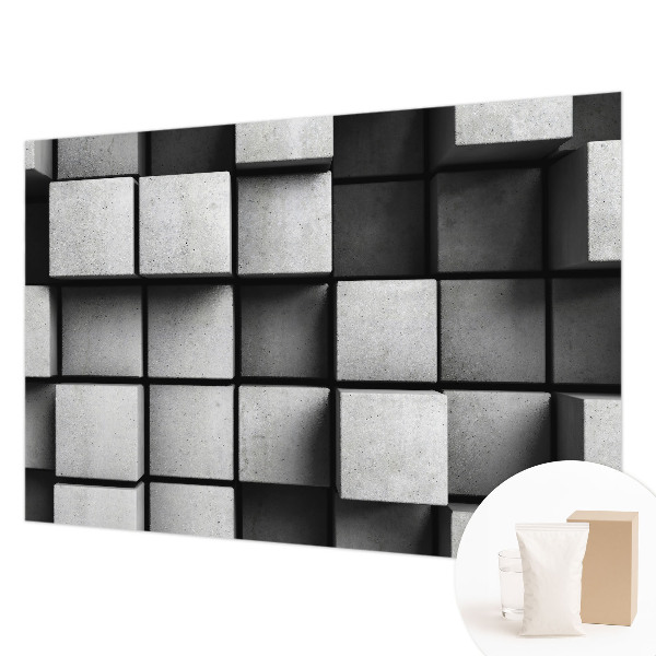 Fototapeta za spalnico z motivom geometrijskih kock