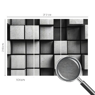 Fototapeta za spalnico z motivom geometrijskih kock