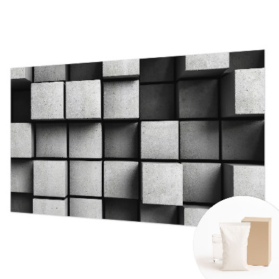 Fototapeta za spalnico z motivom geometrijskih kock