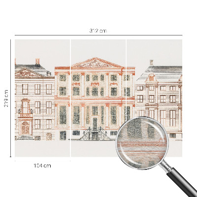Fototapeta za dnevno sobo z motivom klasičnih stavb