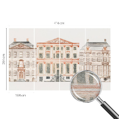 Fototapeta za dnevno sobo z motivom klasičnih stavb