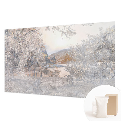 Tiskana fototapeta flis z motivom narave v umirjenih odtenkih