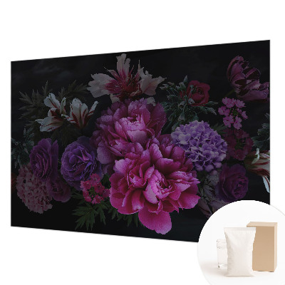Stenska fototapeta flis z vzorcem cvetlične elegance