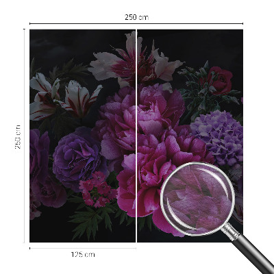 Stenska fototapeta flis z vzorcem cvetlične elegance