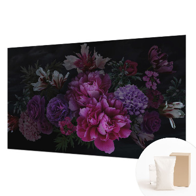 Stenska fototapeta flis z vzorcem cvetlične elegance