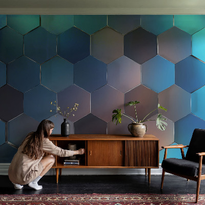 Fototapeta za steno Modri ​​šesterokotniki