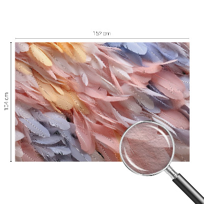 Fototapeta za spalnico z motivom pastelnega perja