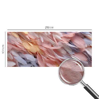 Fototapeta za spalnico z motivom pastelnega perja