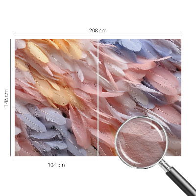 Fototapeta za spalnico z motivom pastelnega perja