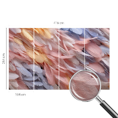 Fototapeta za spalnico z motivom pastelnega perja