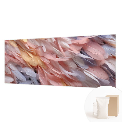 Fototapeta za spalnico z motivom pastelnega perja