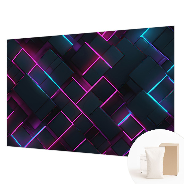 Flis fototapeta za otroško sobo z motivom neonske geometrije