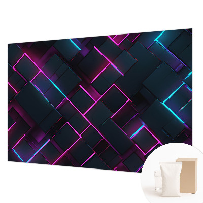 Flis fototapeta za otroško sobo z motivom neonske geometrije