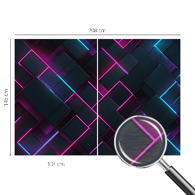 Flis fototapeta za otroško sobo z motivom neonske geometrije
