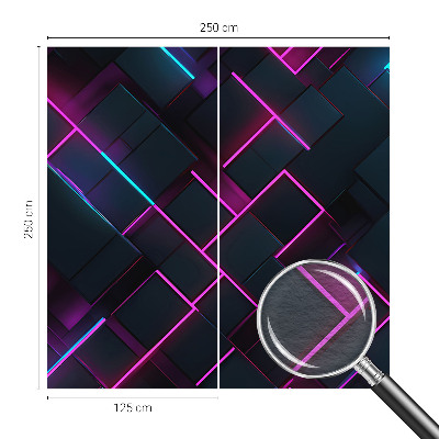 Flis fototapeta za otroško sobo z motivom neonske geometrije