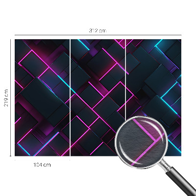 Flis fototapeta za otroško sobo z motivom neonske geometrije