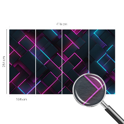 Flis fototapeta za otroško sobo z motivom neonske geometrije