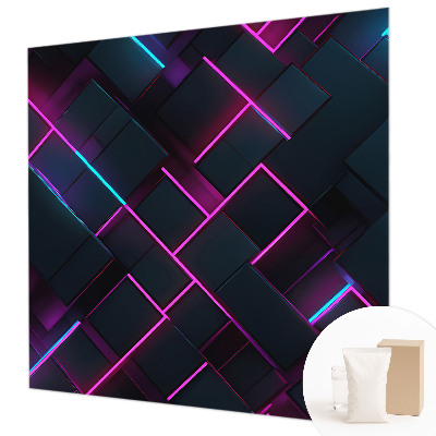 Flis fototapeta za otroško sobo z motivom neonske geometrije