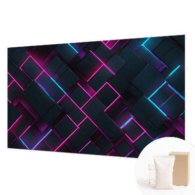 Flis fototapeta za otroško sobo z motivom neonske geometrije