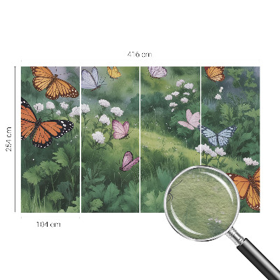 Flis fototapeta Metulji na travniku