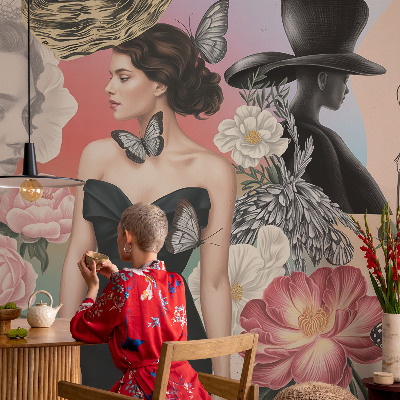 Fototapeta s tiskom Rože in portreti