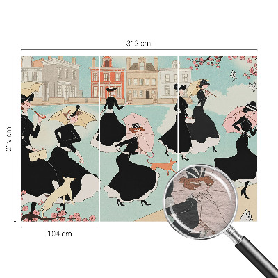 Stenska dekoracija fototapeta Ženske hodijo