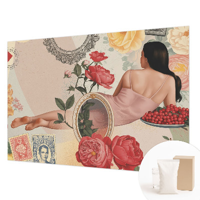 Stenska fototapeta flis z motivom cvetlične elegance