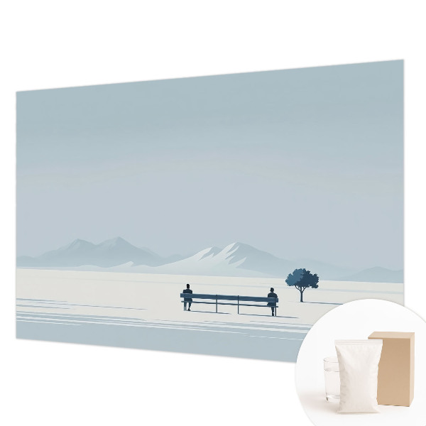 Stenska dekoracija fototapeta z motivom minimalistične pokrajine